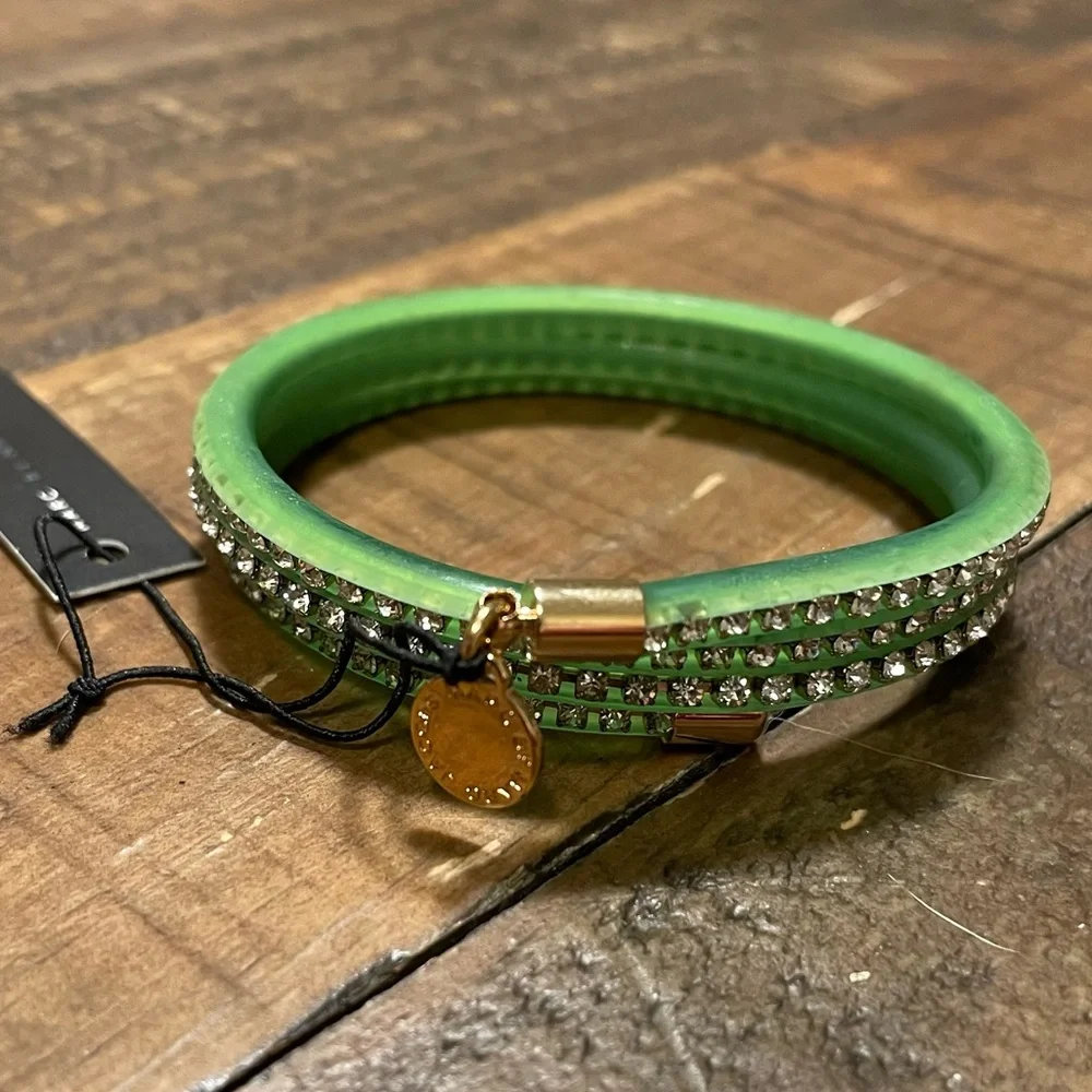 Marc by Marc Jacobs Neon Green Crystal Wrap Bracelet with Gold Charm
